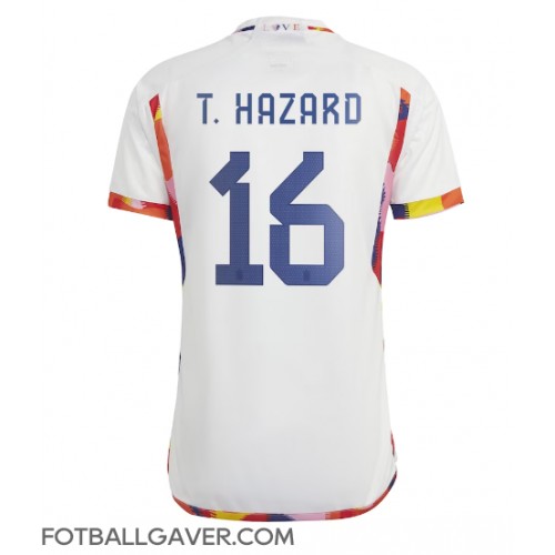 Belgia Thorgan Hazard #16 Fotballklær Bortedrakt VM 2022 Kortermet